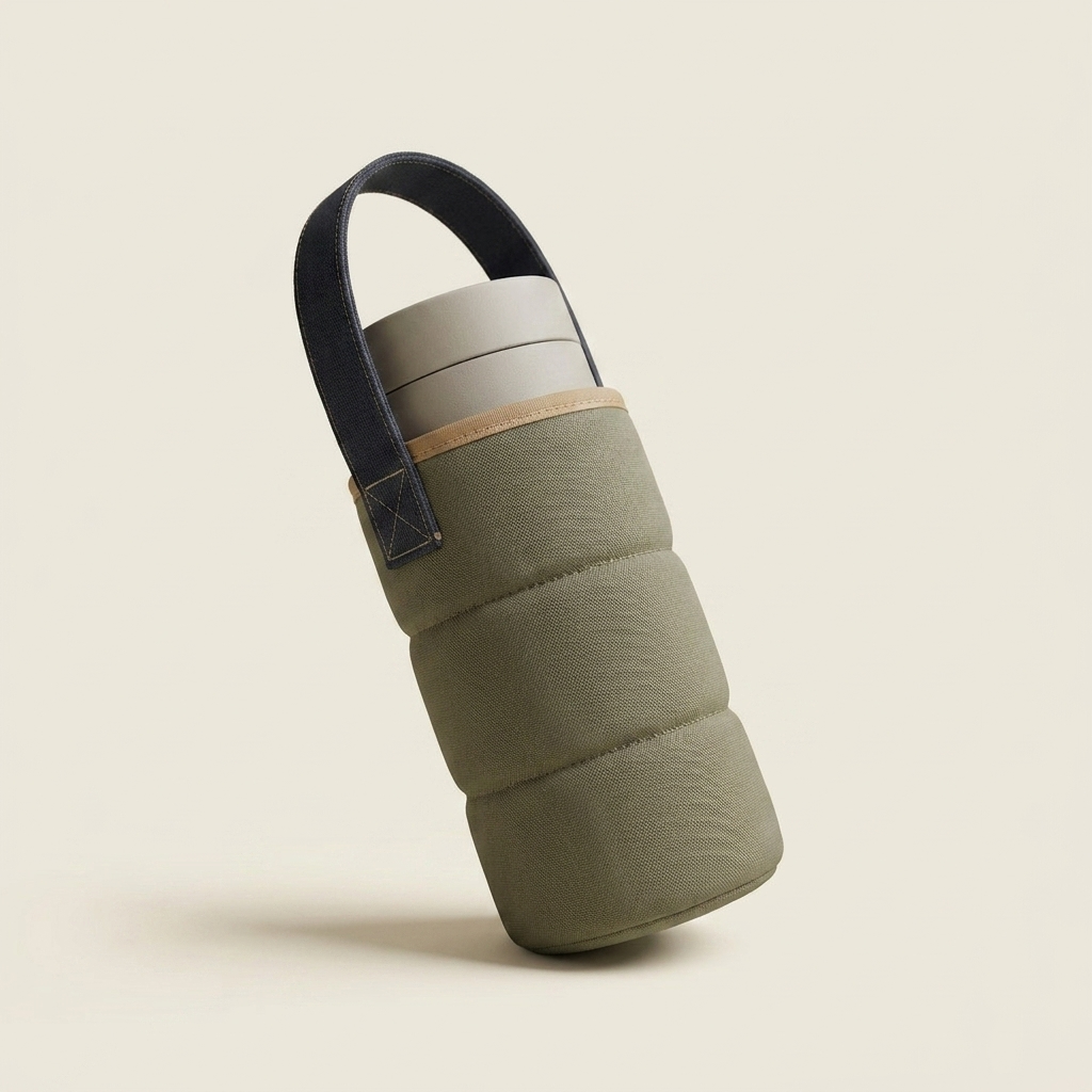 Padded bottle carry sleeve.