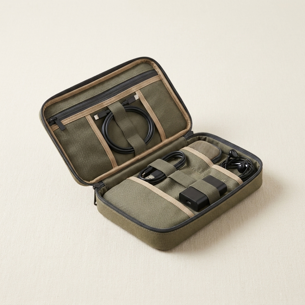 Compact cable organizer.
