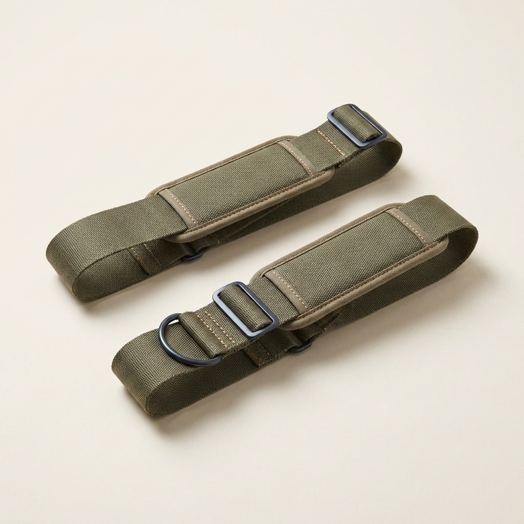 Two-piece adjustable strap set.