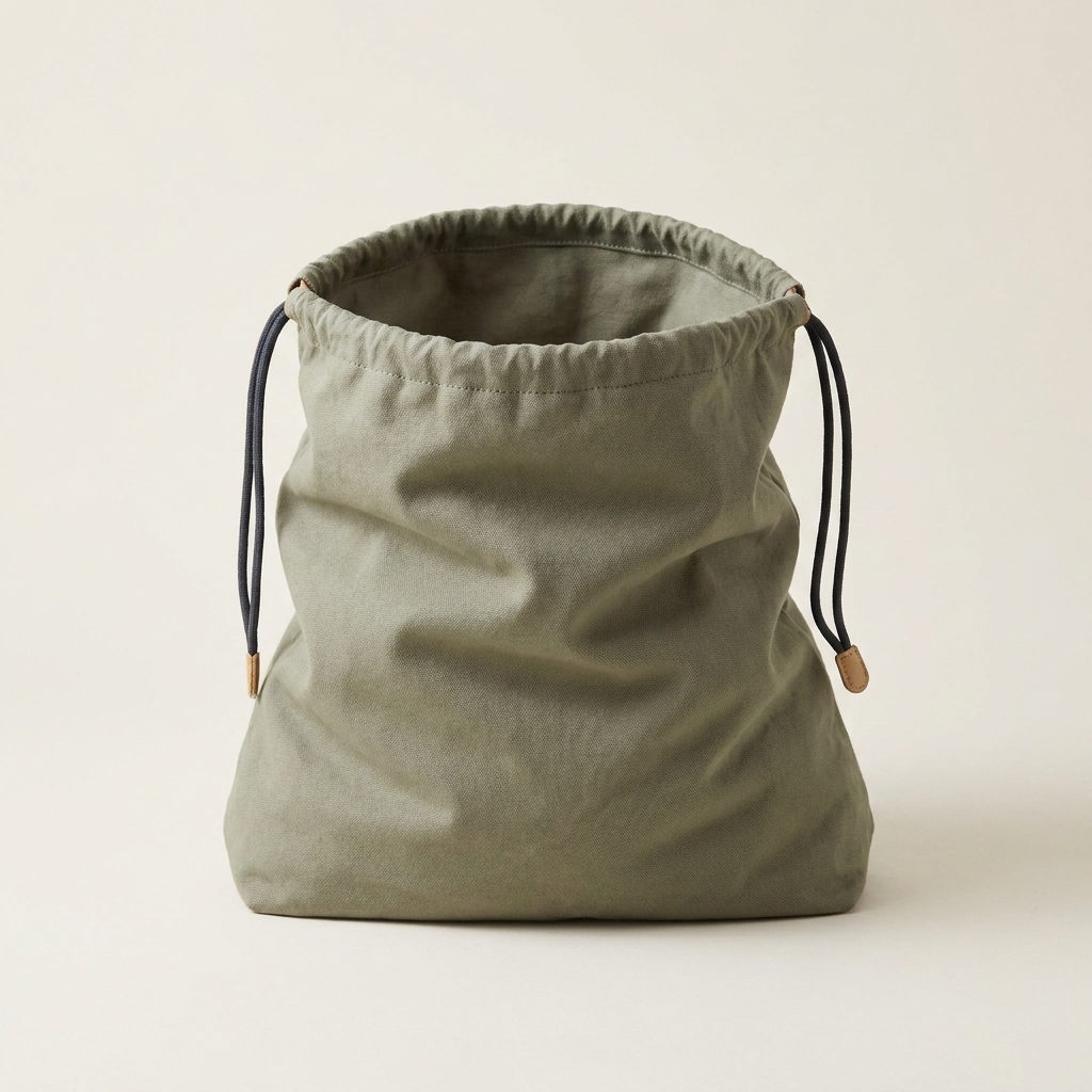 Lightweight drawstring laundry pouch.