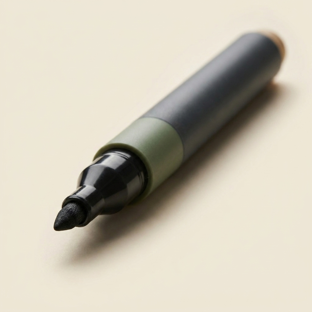 Fine-tip marker shown with a luggage tag.