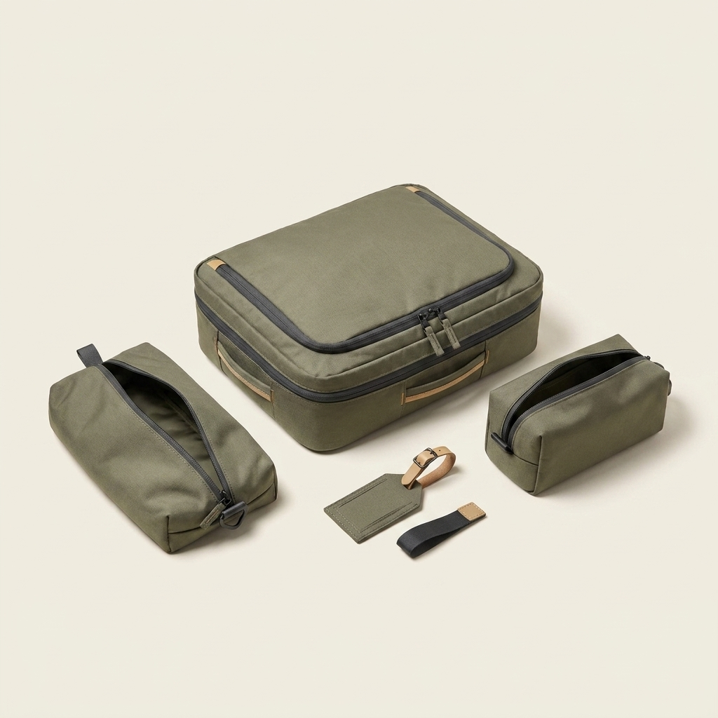 The complete four-piece Northfold Weekender Set.